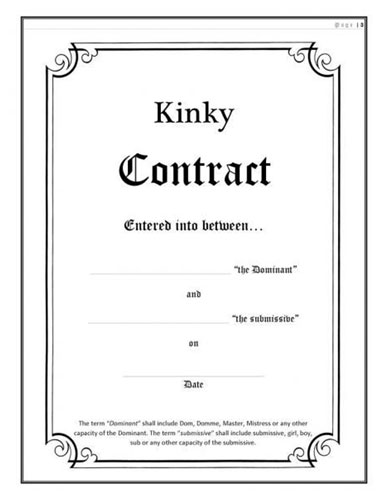 Bdsm And Kinky Sexual Contract