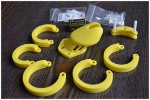 Bird Locked Silicone Chastity Cage With Yellow Colouring As Beginners Cock Cage Which Is Durable And Lightweight