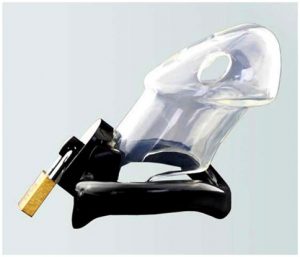 Polycarbonate Chastity Device With Silicone Base And Lock Which Is A Lightweight Chastity Cage